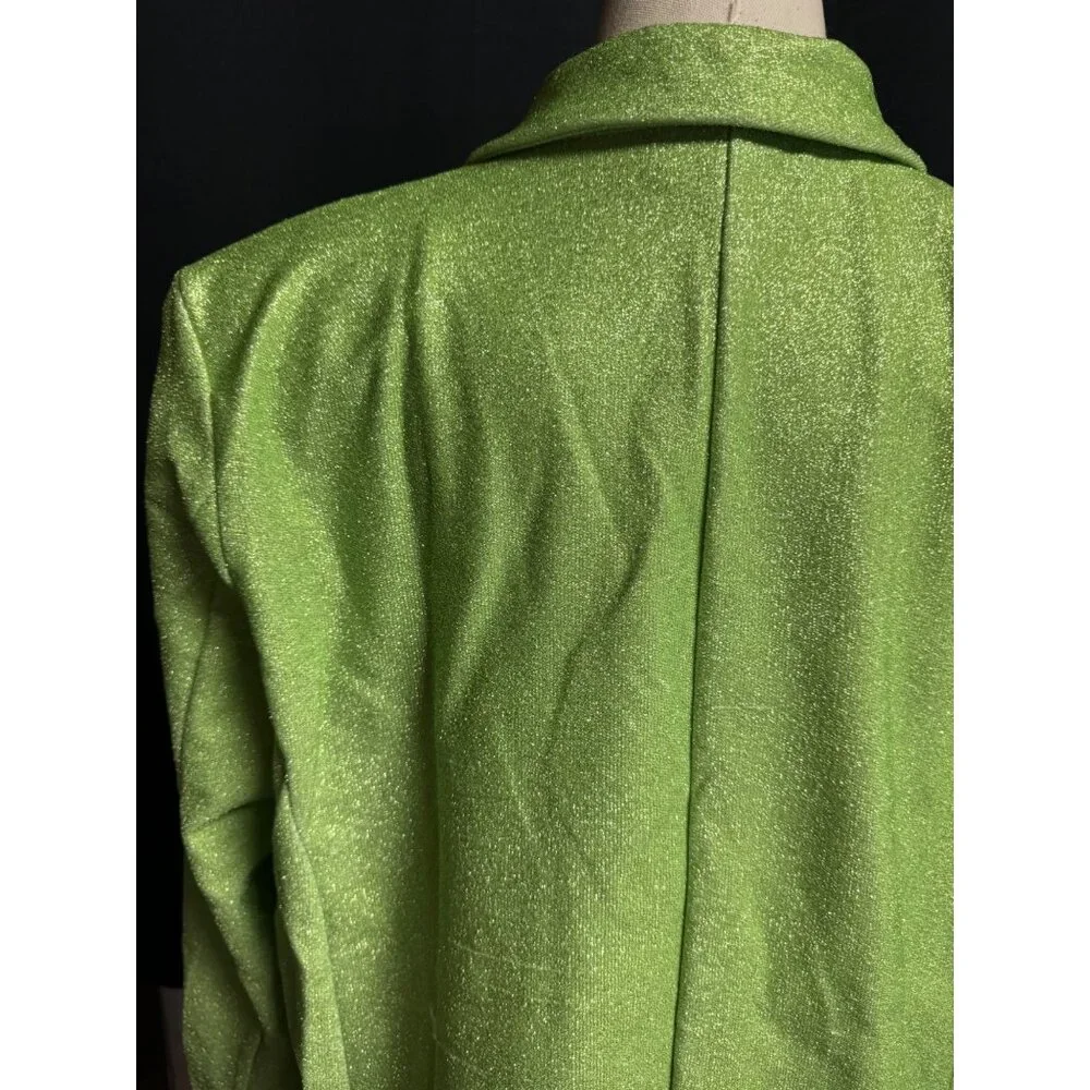 NWT - ASOS Luxe Green Shimmer Blazer Jacket  Size M - Picture 6 of 11